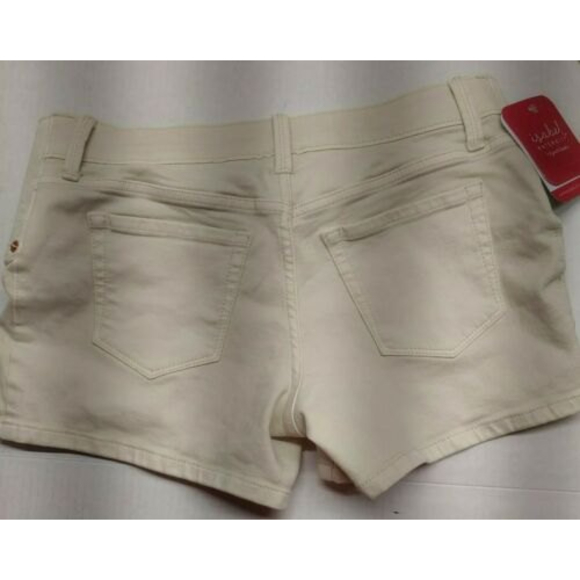 INGRID & ISABEL MATERNITY Size 2 Women's Jean Shorts Side Panel MIDI Beige - Picture 3 of 10